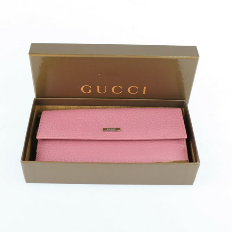 Pre-Owned GUCCI Gucci bi-fold wallet 143389 leather pink series 