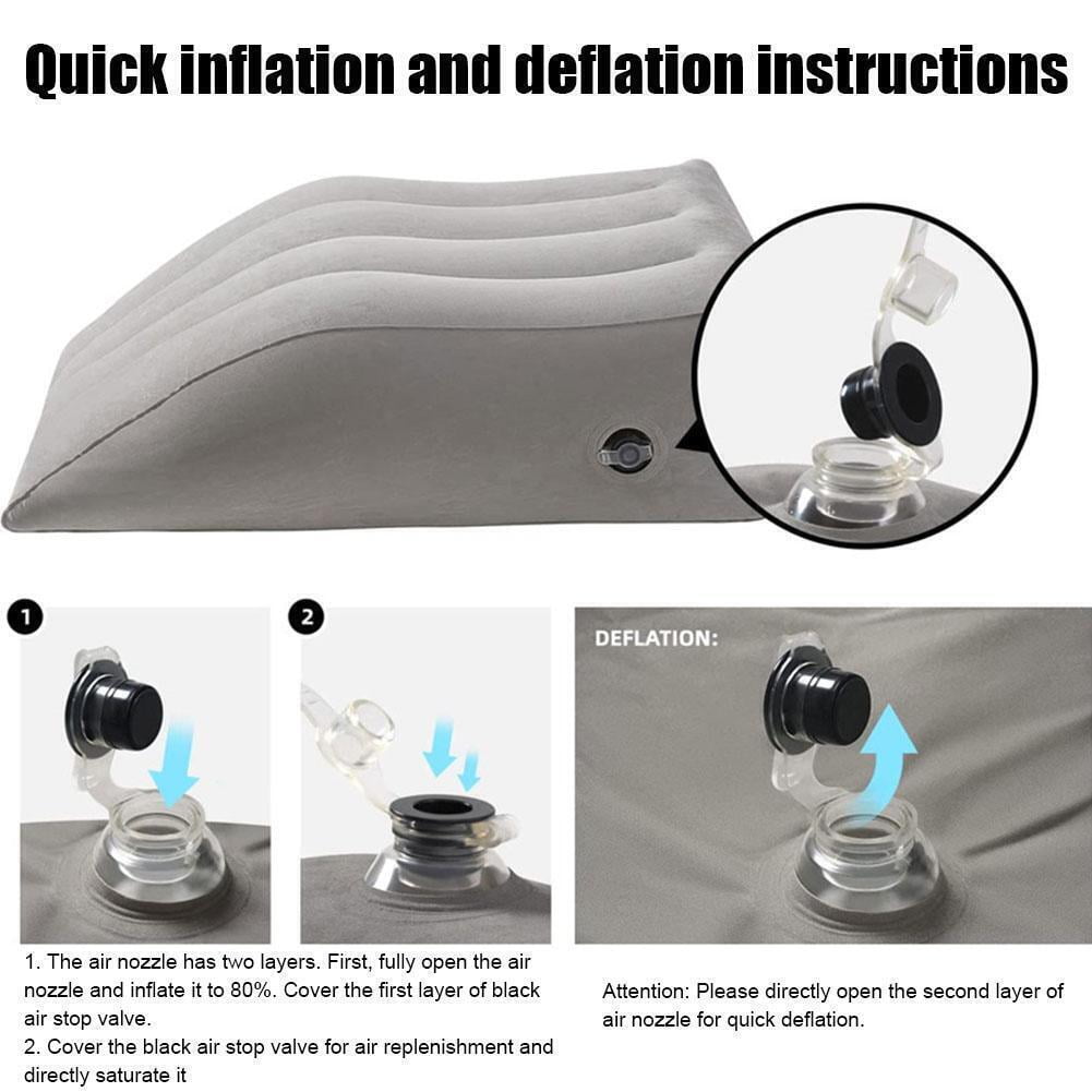 Hinzonek Leg Elevation Pillows, Inflatable Portable Wedge Pillows for Sleeping, Legs Reduce Swelling, Blood Improve Circulation, Back Pain, After Surgery, Foot Lift Rest, Pregnant, Gray