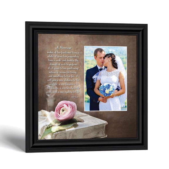 Anniversary Gift for Couple, Marriage Picture Frame with Wedding Poem