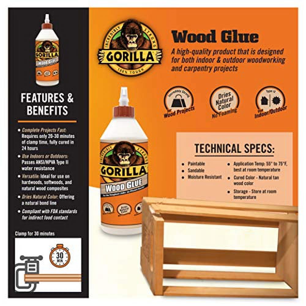 Gorilla Glue Gorilla Wood Glue 36 Oz., Natural Wood (Dry)