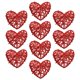 thumbnail image 4 of 10 adornos colgantes de ratán sintético con forma de corazón para árbol de Navidad. Rojo, 4 of 9