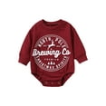 thumbnail image 1 of Faithtur Bébé Printemps Automne Romper, Lettre Wapitis Imprimé Manches Longues Col Rond Combinaison/sweatshirt pour Noël, 1 of 9