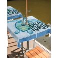 thumbnail image 2 of Outdoor Tablecloths with Umbrella Hole & Zipper, Teal Sea Turtle 54x54 Inch Square Tablecloths, Coastal Ocean Summer Ocean Waves Waterproof Table Cloth, Patio/Pool/Picnic Table Covers, 2 of 8