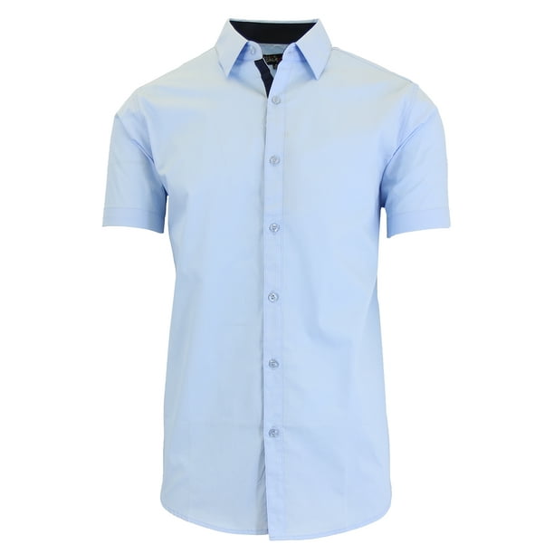 GBH Mens Short Sleeve Dress Shirts Casual Slim Fit