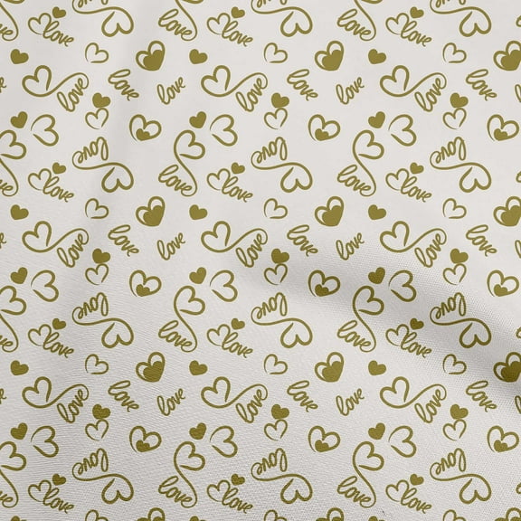 oneOone Viscose Jersey Cream Fabric Valentine Love Heart Sewing Craft Projects Fabric Prints By Yard 60 Inch Wide