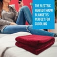 thumbnail image 6 of SUNAID Electric Throw Blanket 50" x 60" , 10 Heating Levels, 8 Hours Auto-Off, Luxuriously Soft, Machine Washable, Red, 6 of 10