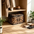 thumbnail image 4 of Kraoden Foldable Storage Box, Large Capacity Fabric Organizer with Lid for Clothing, Toys, and Miscellaneous Items, Durable Non-Woven Fabric with Antique Wooden Box Patterns, 4 of 6
