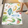 thumbnail image 6 of Toilet Rug Set Non-Slip Bathroom Rugs Soft Plush Machine Washable Contour Bath Mat Coconut Tree and Fruits 24x20/24x16, 6 of 9