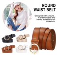 thumbnail image 5 of Women Vintage Metal Boho Leather Round Waist Belt.'' E9V7, 5 of 9