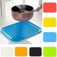 thumbnail image 5 of Silicone Trivet Pot Mat for Countertop, Hot Pan Pot Pads Heat Resistant Table Placemats Kitchen Durable Silicone Table Mat Non-slip Pot Pan Holder Pad Cushion, 1Pc, Multicolor(Yellow,8.6x6"), 5 of 6