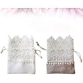 thumbnail image 4 of 10 bolsas de regalo de arpillera de organza con cordón de organza para regalos de bodas, suministros de despedida de soltera, bolsas de joyería para baby shower, color blanco y beige, 4 of 5