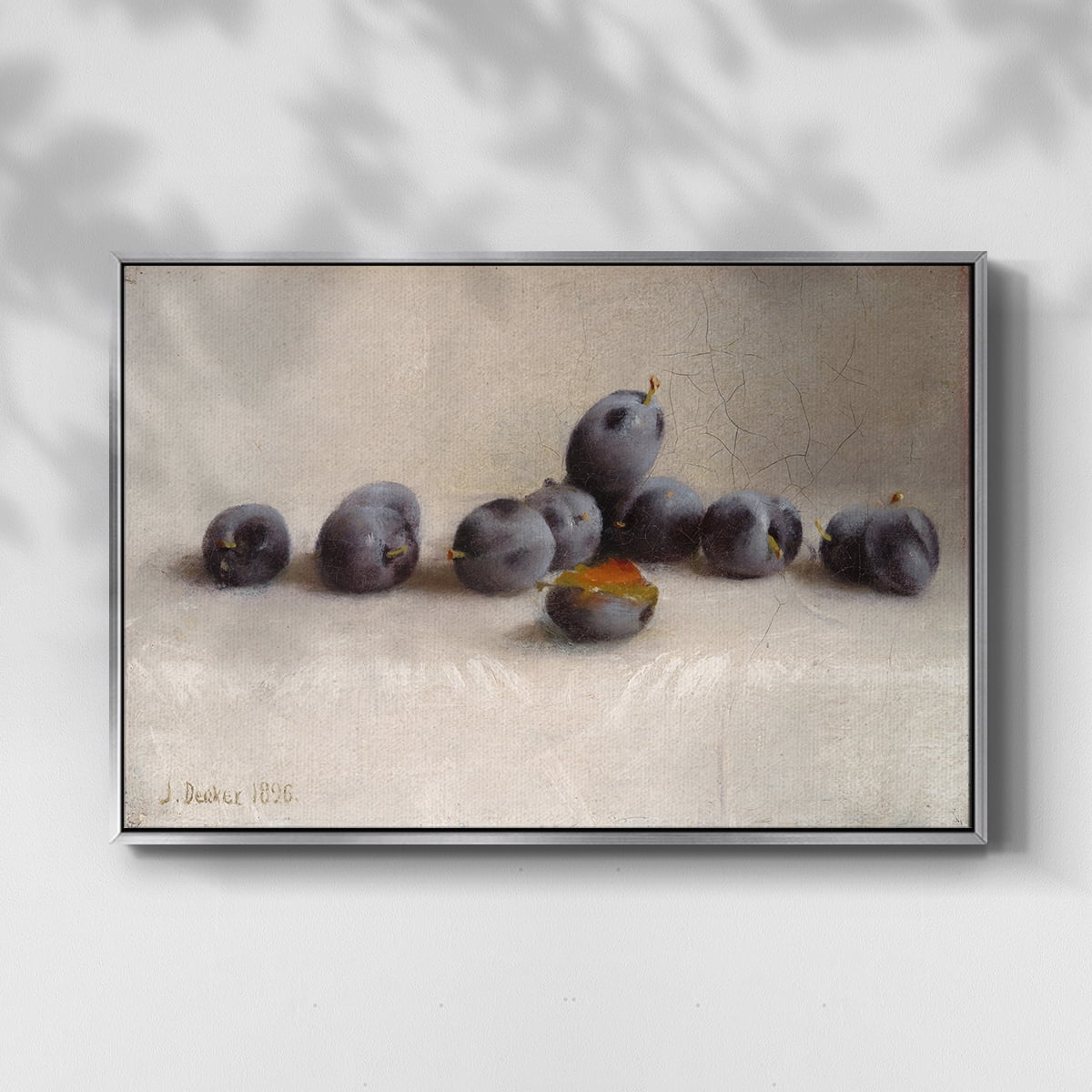 Vintage Botanical Print-XLIV By Wexford Home Framed in Silver Wood Gallery Wrapped Canvas 25 in. x 37 in.