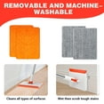 thumbnail image 2 of Wall & Baseboard Cleaner Mop Tool with 147cm Long Handle for Cleaning Baseboard Window Floor Ceiling Bathtub Tub Tile Scrubber Brush with 4 Reusable Pads, 2 of 7