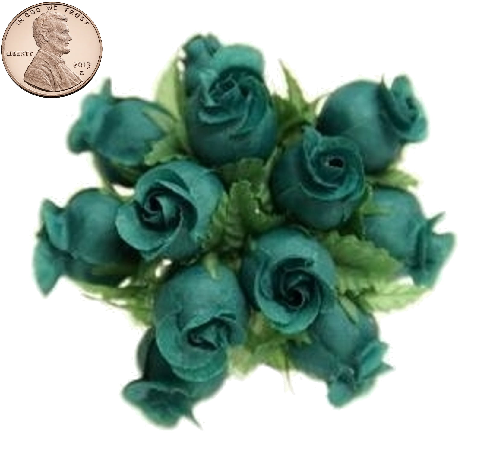 144 Miniature Poly Rose Silk Favor Flower Pick Wedding Shower Hunter