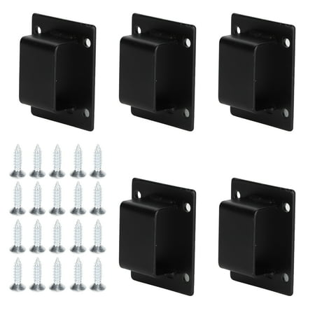 

5pcs Wall Shelf Mount Bracket Display Shelf Hook Hanger Rack Tube Bar Holder Black Xemplaro