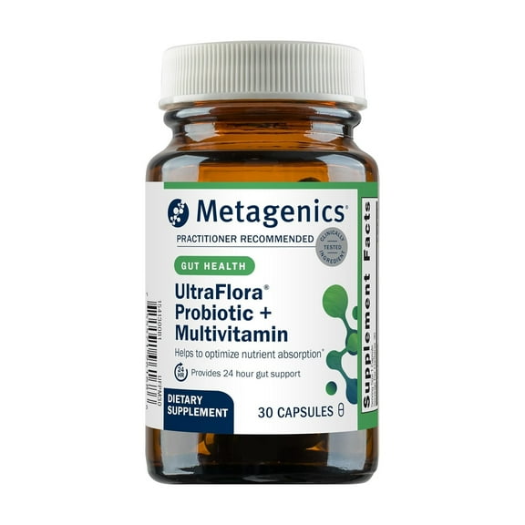 Metagenics UltraFlora Probiotic   Multivitamin 30 C - Gut Health Supplement for Digestive Balance Support - Daily-Use Capsules - 24-Hour Gut Support - 30 Count