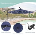 thumbnail image 7 of Sonerlic 10ft LED Outdoor Patio Offset Hanging Umbrella with Steel Frame for Yard, Poolside and Deck, Navy Blue, 7 of 7