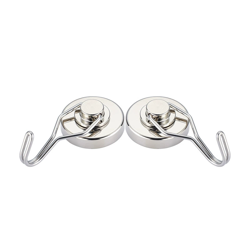 XIHAMA Pack of 10 180° Rotating Magnetic Hooks - Silver G16 - Drill-Free Installation
