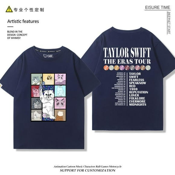 American Fashion Short-sleeved Taylor Swift Swift Same T-shirt TheErasTour Concert Tour Short-sleeved Fan Support Clothes FJH