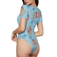 thumbnail image 3 of Haiem I Am A Fan Popcorn Women's Crew Neck Short Sleeve Bodysuit Tops Stretchy Slim Basic-XX-Large, 3 of 9