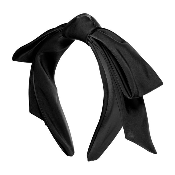 Unique Bargains 1 Pc Classic Fashion Double Layer Bow Headband for Women Girls 5.91"x1.38" Black