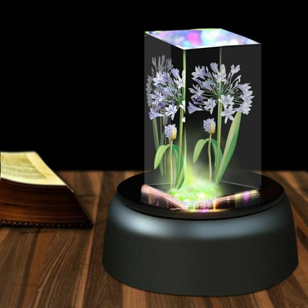 4 LED Luminous Base Light Colorful Round Stand Base for Cocktail