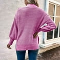 thumbnail image 5 of STETMN Women's Oversized Pullover Sweater Mock Neck Loose Long Sleeve Side Slit Chunky Knitted Jumper Tops, 5 of 7