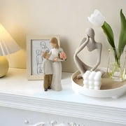 Mother and Son Figurine - Handcrafted Family Keepsake, Modern Home Decor Gift for Mom