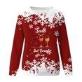 thumbnail image 2 of Gibobby Sudadera sin capucha y ocio para mujer, holgado a la moda, informal de casa con estampado navideño para mujer, atlético y Y2K (Rojo, L), 2 of 4