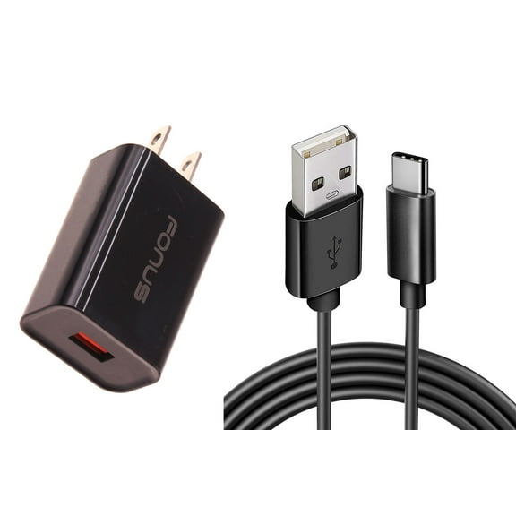 For OnePlus 12R, 12, 11 5G - 18W Fast Home Charger 6ft Long USB-C Cable Type-C Cord USB Wall Adapter Power Wire Quick Charge QC3.0 Wall