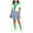 Green, variant on Back to School Outfits for Girls 4pc T-Shirts Sailor Scarf Shawl Denim Ruffle Skirt Matching Socks(13-14 Years,Hot Pink)