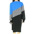 thumbnail image 2 of Alfani Womens Colorblocked Shift Dress, Blue, Plus Size, 20W, 2 of 3