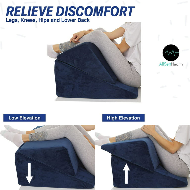 ONDEKT Bed Wedge Pillow – Multipurpose Adjustable Leg Support Pillow –  Cooling Gel Memory Foam Top - Helps for Acid Reflux Heartburn, Allergies