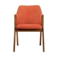 thumbnail image 4 of Renzo Orange Fabric and Walnut Wood Dining Side Chairs - Set of 2, 4 of 8