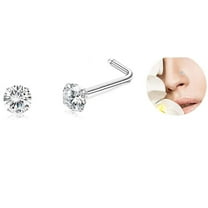 Nose Studs Nose Rings Studs L Shaped Nose Rings for Women Men Diamond Nose Piercing
