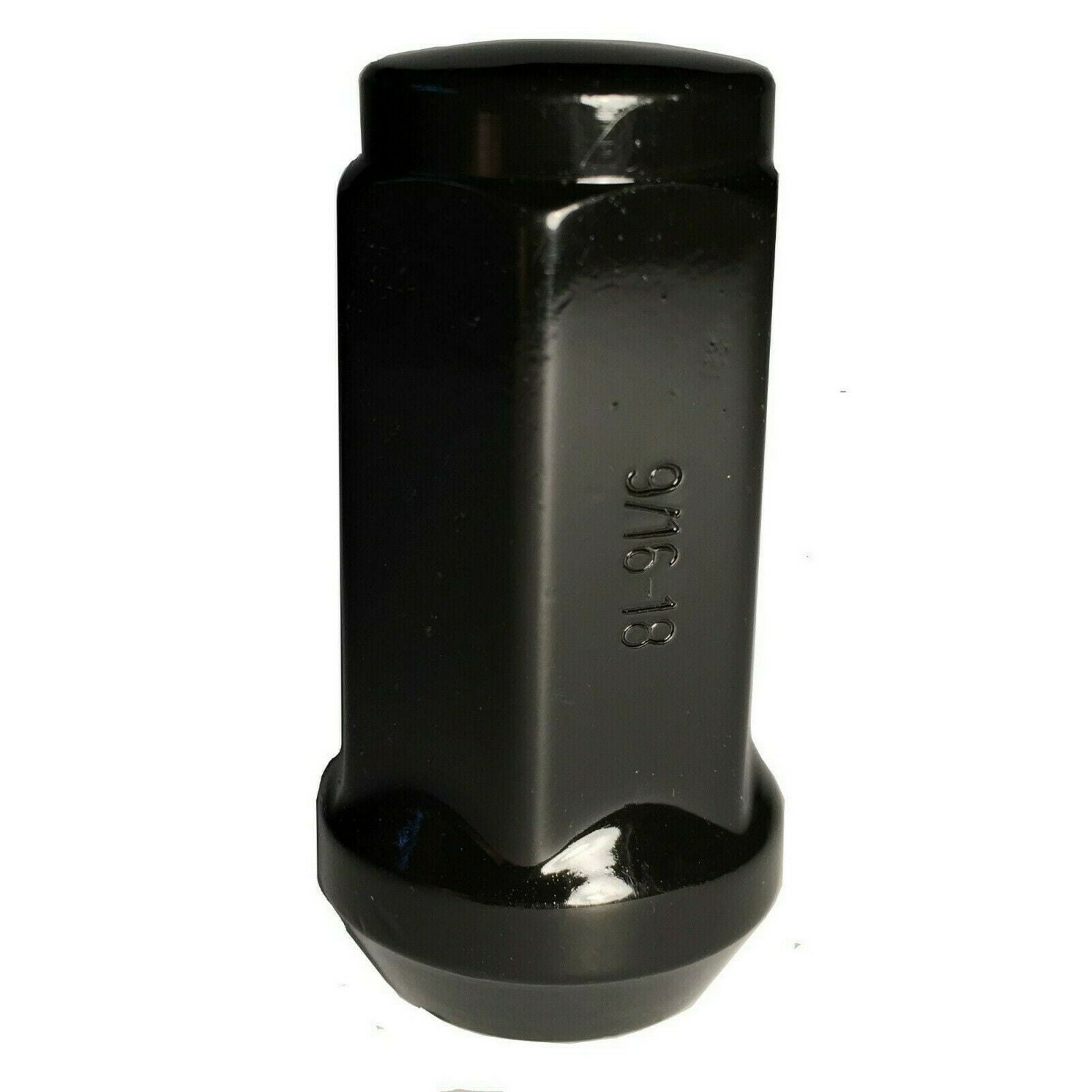 32 Black 9/16 XL Lug Nuts Long Bulge Acorn 1.75" Tall Wheel Nut Lugs 9/16-18