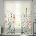 thumbnail image 2 of Spring Floral Sheer Curtains 96 Inches Long 2 Panels Set, Window Sheer Curtains for Living Room/Bedroom, Watercolor Herbs Summer Botanical Rustic Light Filtering Rod Pocket Curtain 52'' x 96'' x 2, 2 of 7