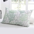 thumbnail image 4 of Sage Green Coral Throw Pillow Cover Case, Couch Sofa Bed Pillowcase, Soft Decorative Lumbar Pillow Protector, Summer Beach Coastal Ocean Life Ombre 12x20Inch Reversible Pillow Shams with Zipper, 4 of 6