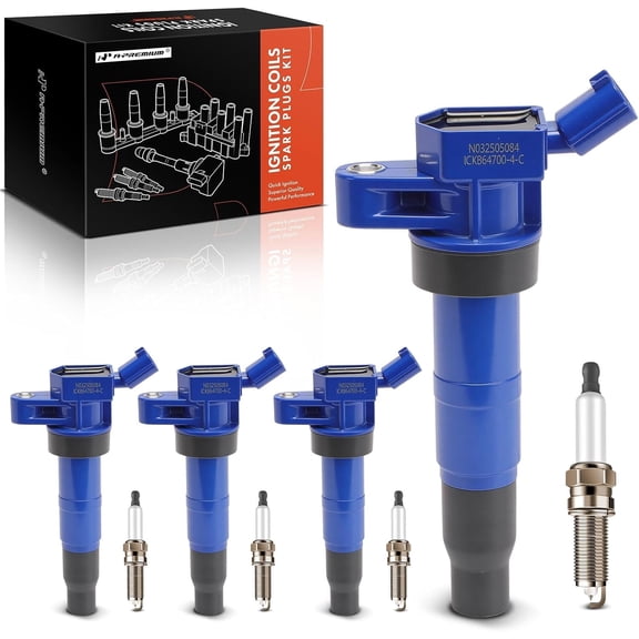 A-Premium (Blue) Set of 8 Ignition Coil Pack and Iridium Spark Plugs Compatible with Hyundai Sonata 2011-2014, Santa Fe Sport 2013-2015 & Kia Optima 2011-2015, Sportage 2011-2016, 2.0L