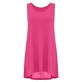 thumbnail image 7 of jtjvou Womens Swimsuit Cover Up Summer Sleeveless Solid T Shirt Beach Dress Tank Bikini Coverups Hot Pink M, 7 of 7
