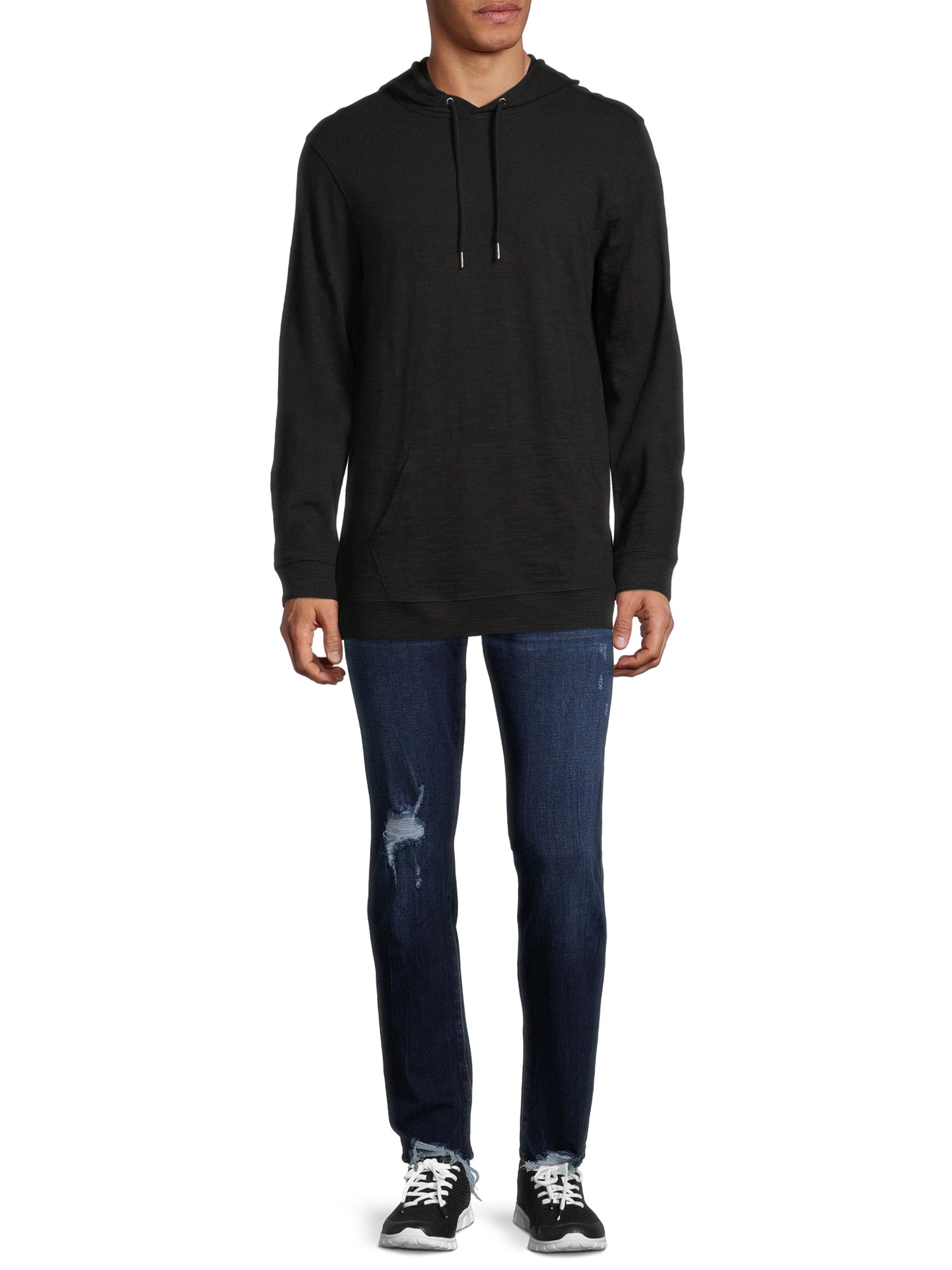 George men's short cheap sleeve elongated slub hoodie