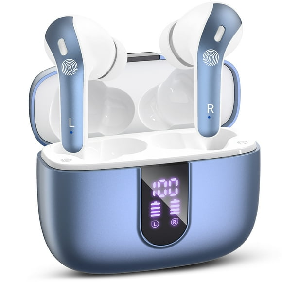 Écouteurs Bluetooth VEATOOL avec 65 H d'Autonomie, Indicateur de Batterie DEL et Boîtier de Recharge Sans Fil Étanche IPX7