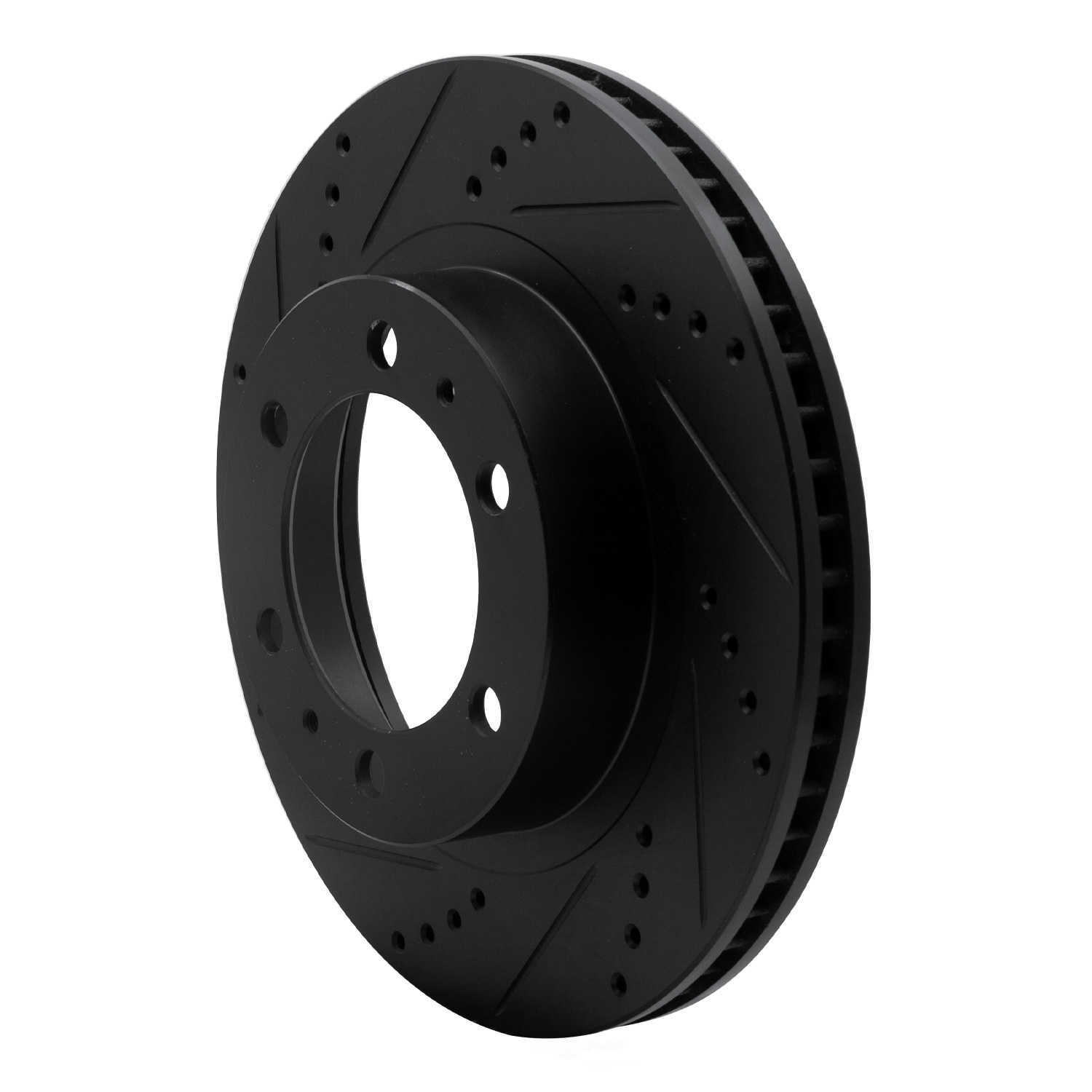 Dynamic Friction Company 633-76128L DFC Brake Rotor - Drilled And Slotted - Black