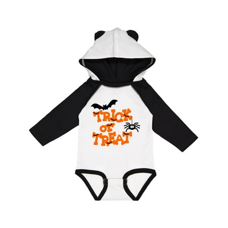

Inktastic Halloween Trick-or-Treat with Spider and Bats Gift Baby Boy or Baby Girl Long Sleeve Bodysuit