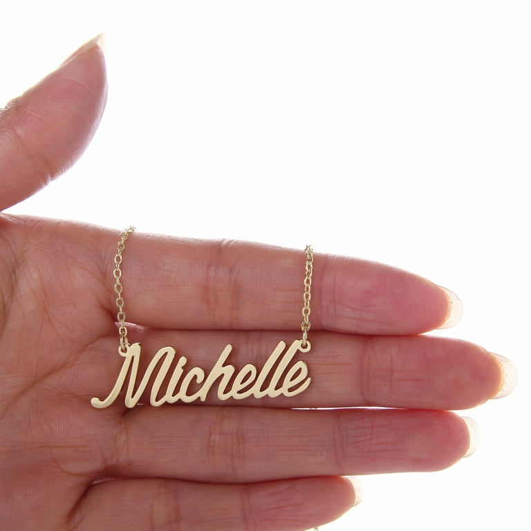 18k Gold Plated Michelle Name Necklace Charm Pendant Jewlery Best