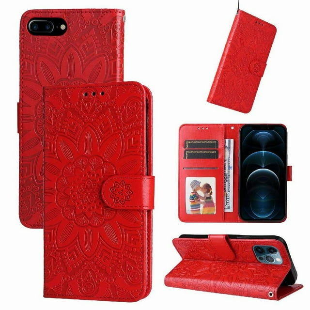 Funda tipo cartera GANGXUN para iPhone 12 Mini , diseño girasol, cuero PU, soporte, cierre magnético, tarjetero