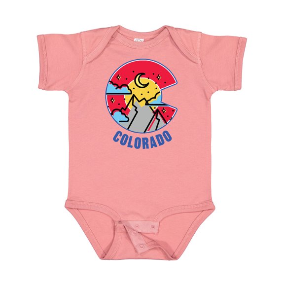 Inktastic Colorado Mountain Scene with Clouds and Moon Boys or Girls Baby Bodysuit