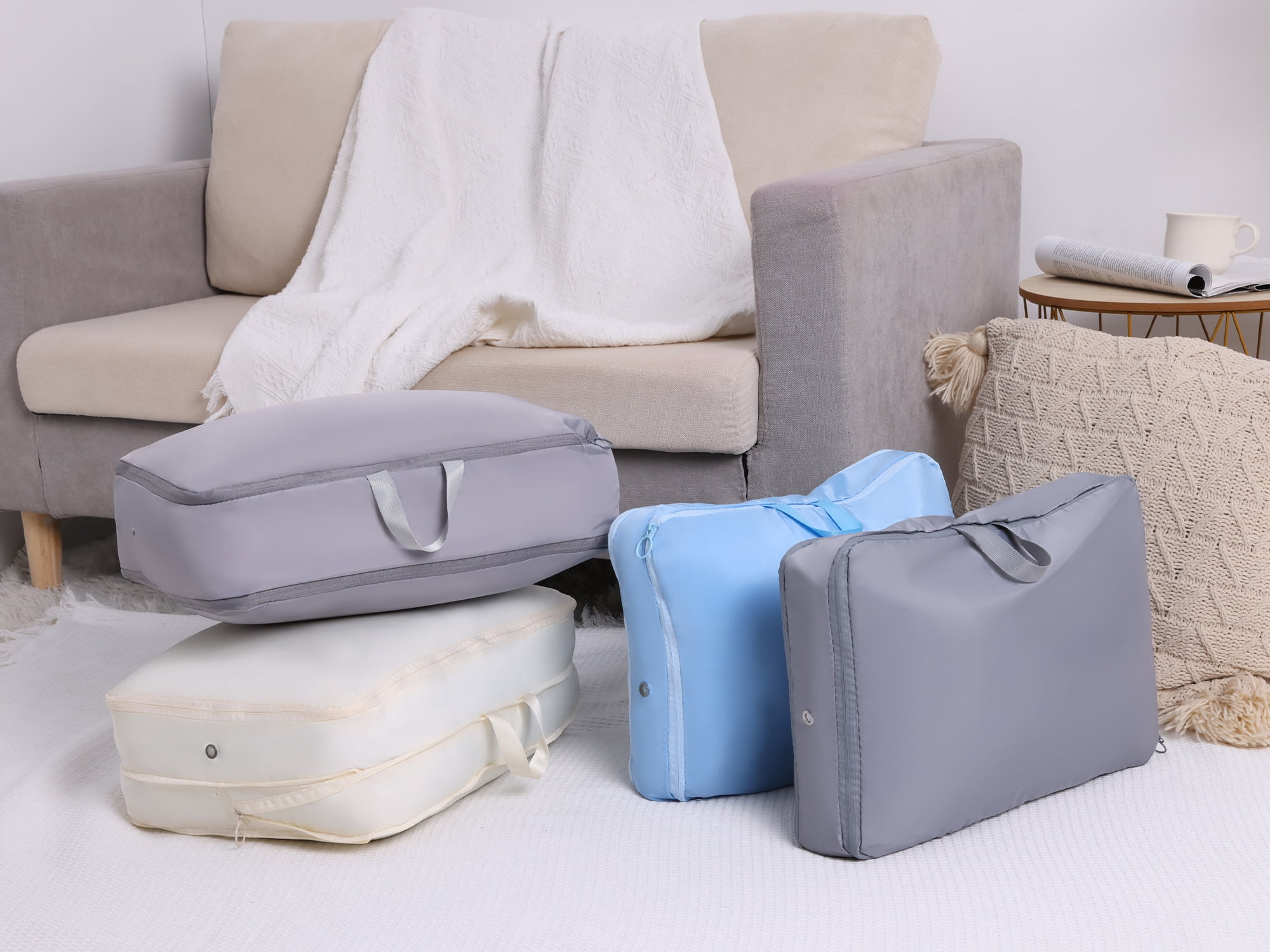 Unique Bargains 1 Pack Clothes Storage Bags Moving Bags Blue 15.5*12*4.5in