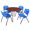 Cherry / Chrome / Blue, variant on Romig Trek 36 in Round Breakroom Table- Maple Top, Chrome Legs, 4 M Stack Chairs- Grey