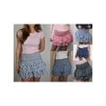 thumbnail image 3 of Yunliwuli Women's Mini Cake Skirt Vintage Fashion Print Shirred Elastic Waist Layered Ruffle Skirt for Summer, 3 of 8